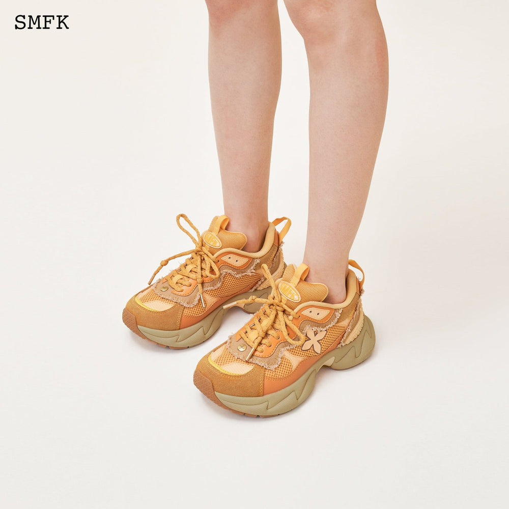SMFK Compass Wave Retro Jogging Shoes In Brown