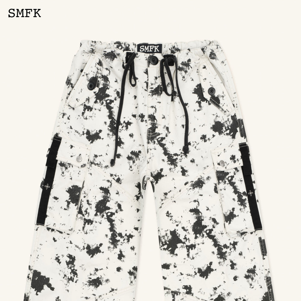 SMFK Compass White Camouflage Retro Paratrooper Pants