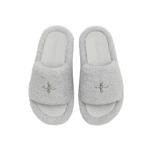 SMFK COMPASS WOOLLY Classic Furry Slipper In Gray