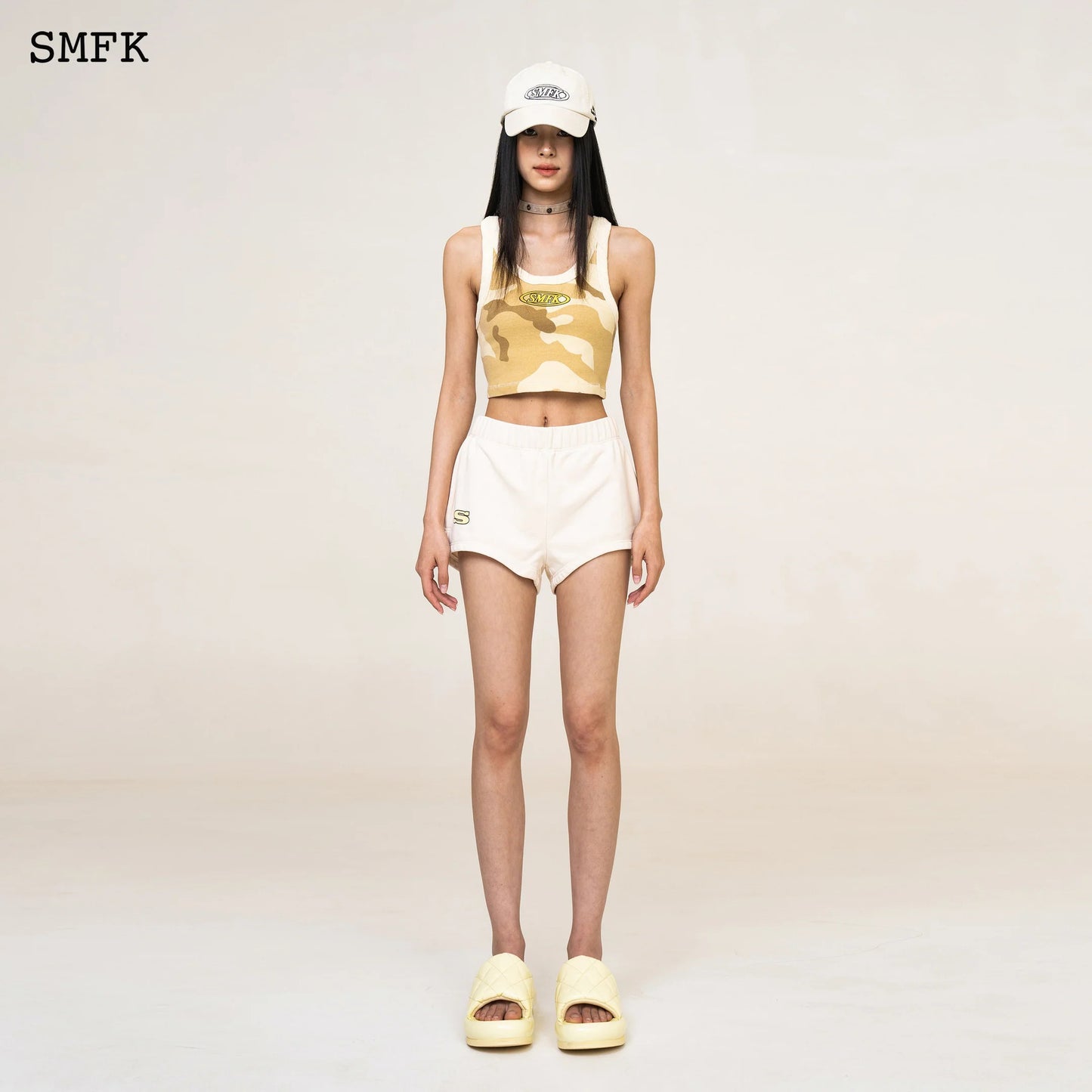 SMFK Cream Compass Vintage Running Shorts Causal