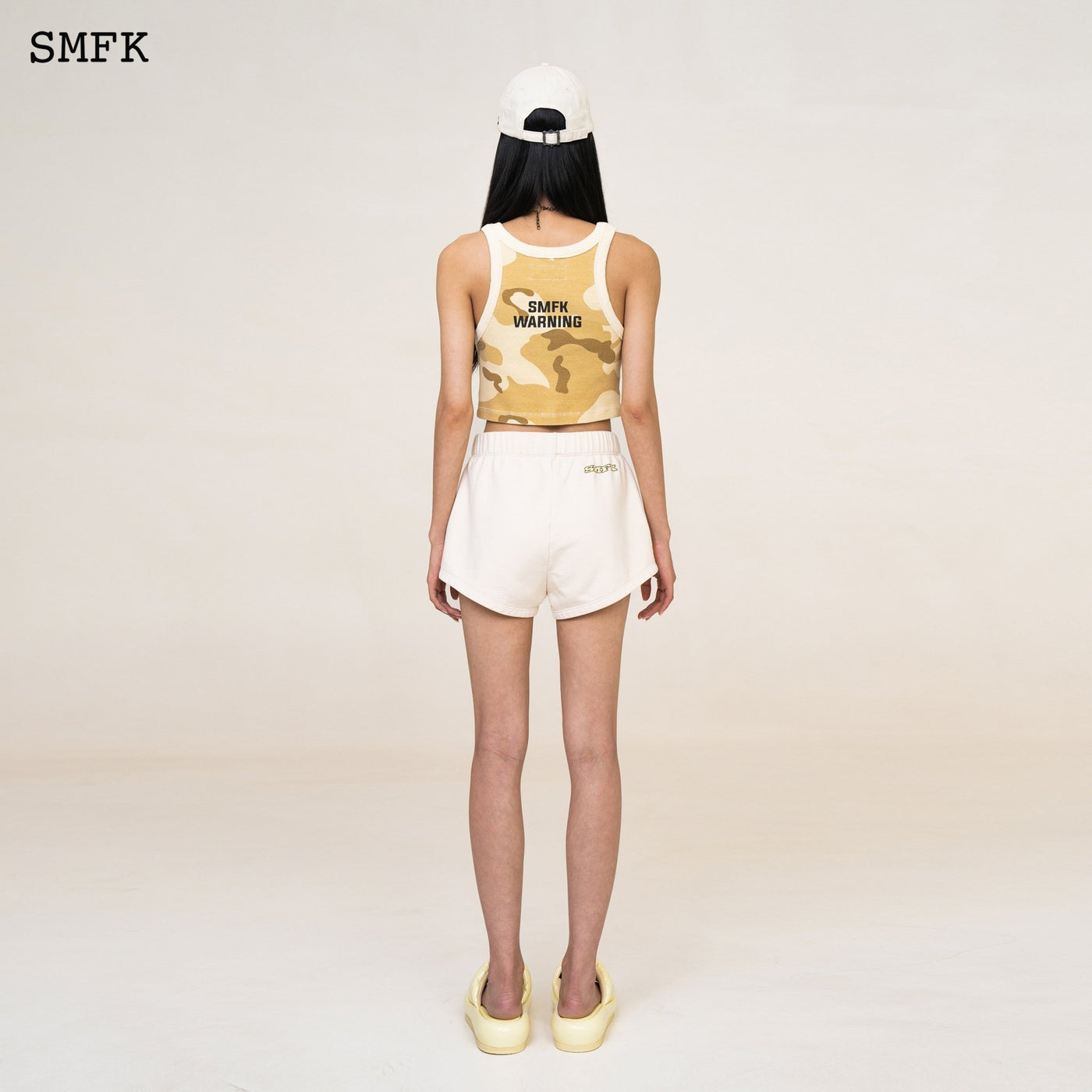 SMFK Cream Compass Vintage Running Shorts Causal