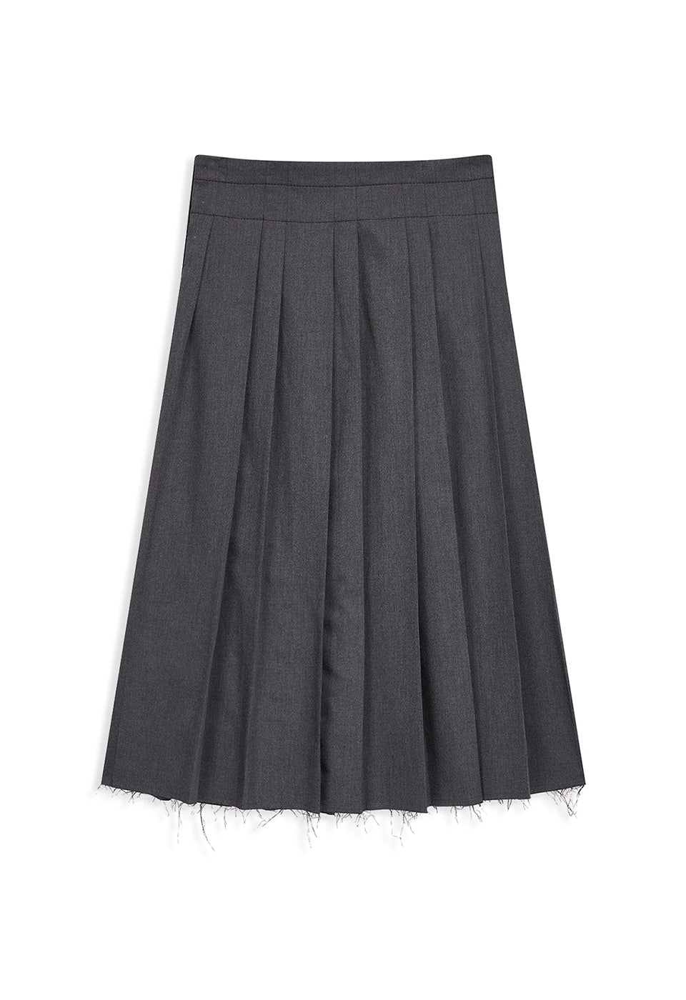 OPEN YY Pleated Wrap Maxi Skirt Gray