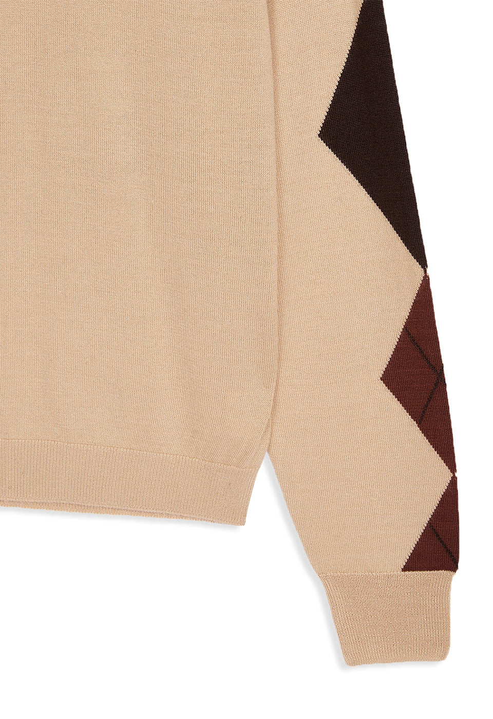 OPEN YY Argyle V-neck Knit Beige