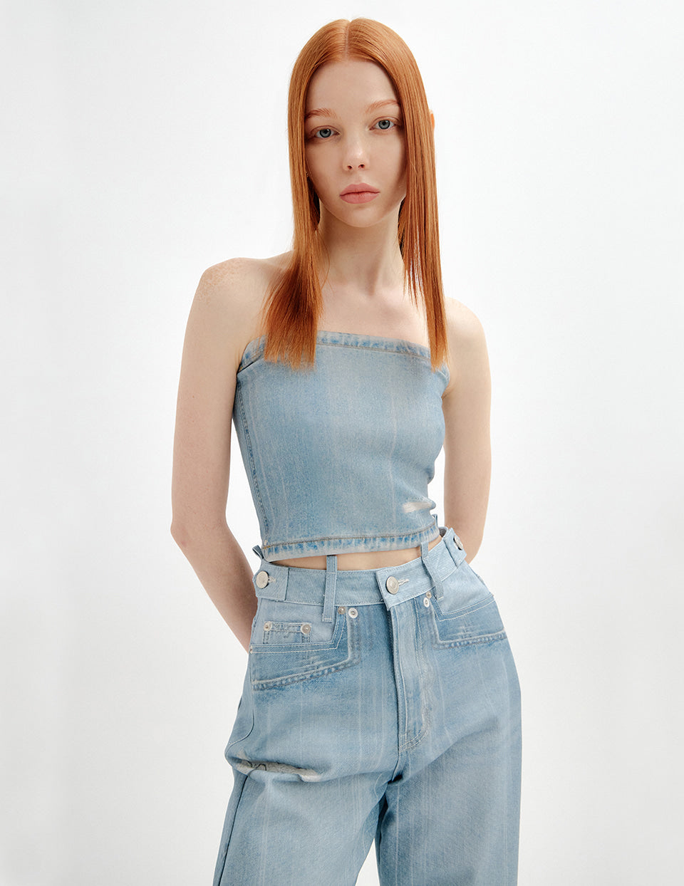 YUSE Printed Tube Top - Denim