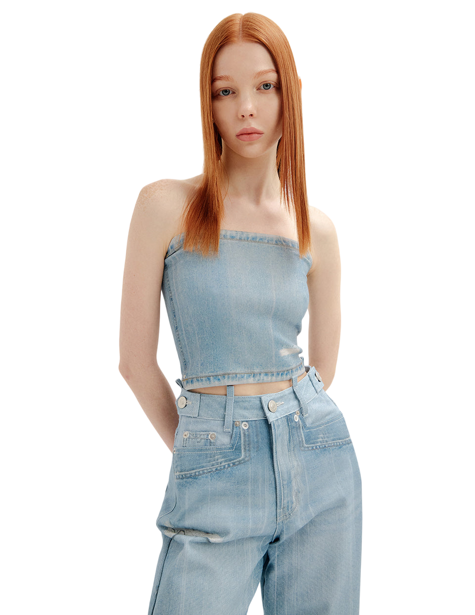 YUSE Printed Tube Top - Denim