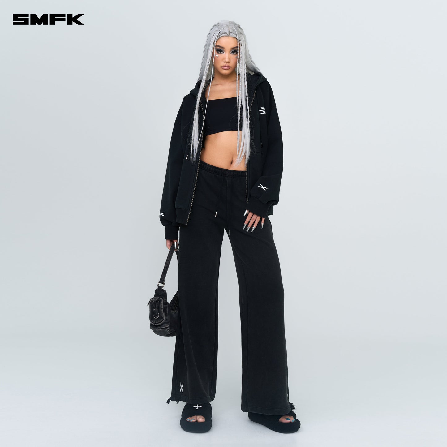 SMFK FUTURE Classic Wide-leg Sweatpants In Black