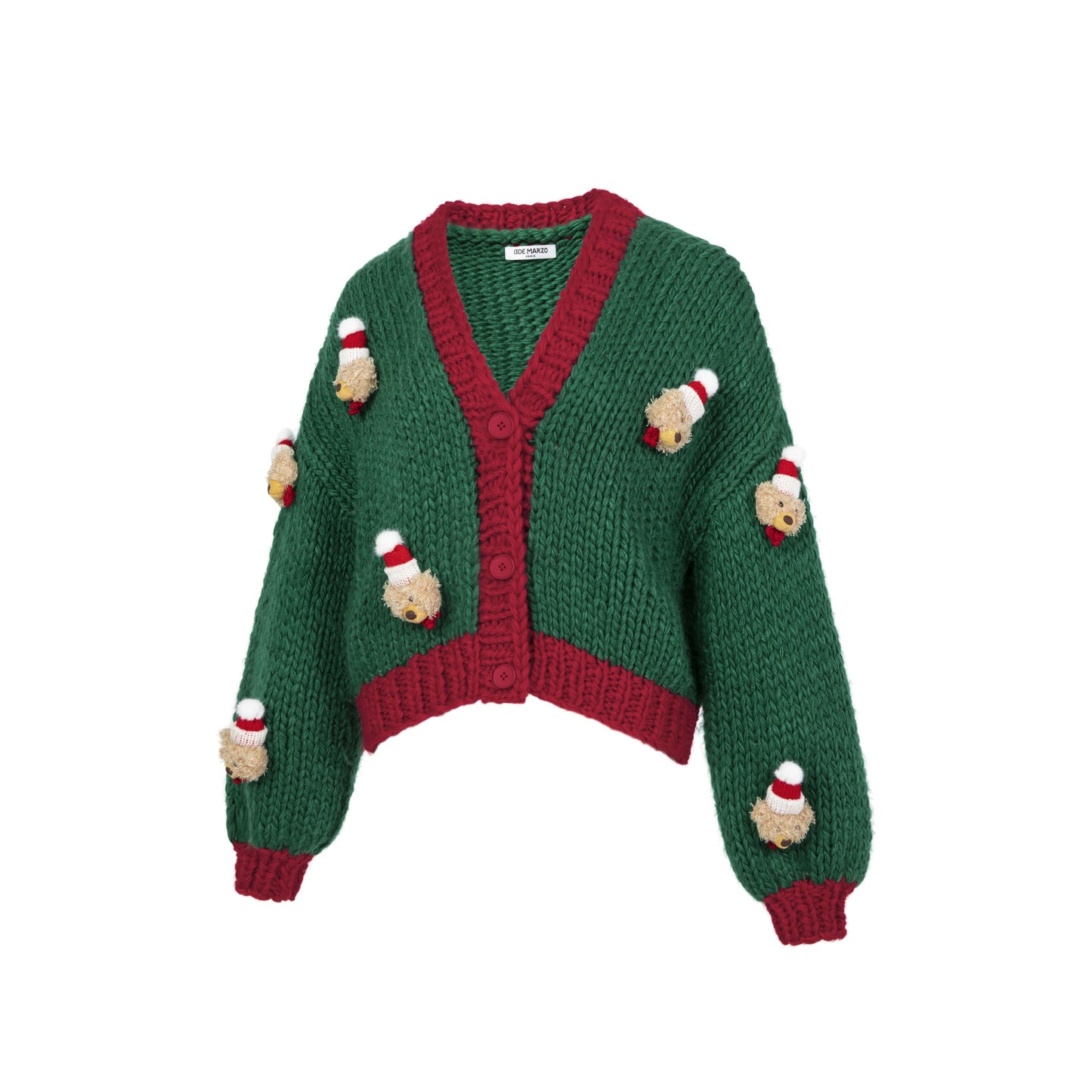 13DE MARZO Christmas Toy Head Cardigan