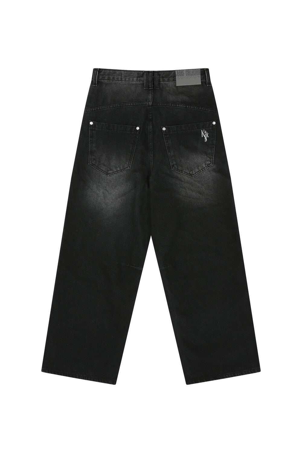 KASHIKO Washed RIvet Wide Jean Black