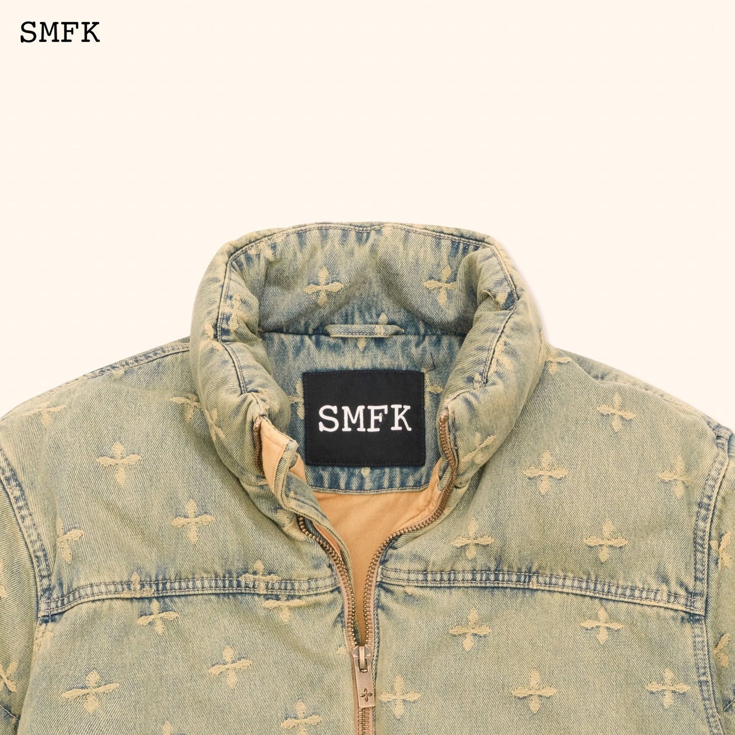 SMFK Wildworld Denim Garden Camping Puffer Jacket