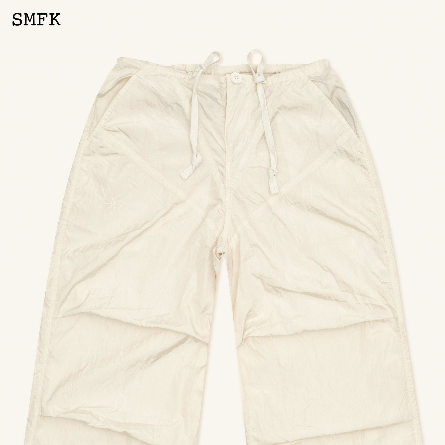 SMFK WildWorld Parachute Wide-Leg Pants In White