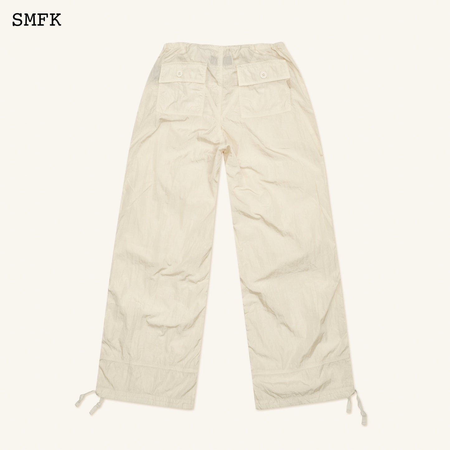 SMFK WildWorld Parachute Wide-Leg Pants In White