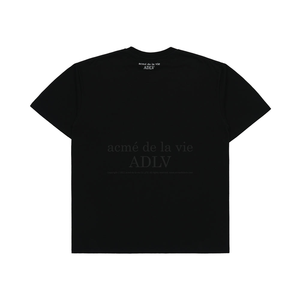 ADLV Mini Baby Face Purple Dinosaur Short Sleeve T-shirt Black