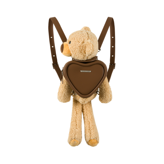 13DE MARZO Bear Heart Backpack Brown