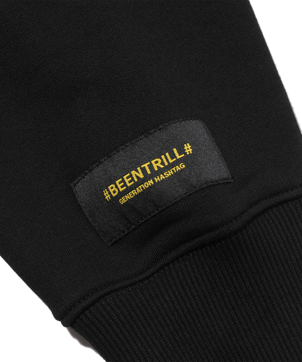 BEENTRILL Reflexive Hashtag Overfit Hoodie Black