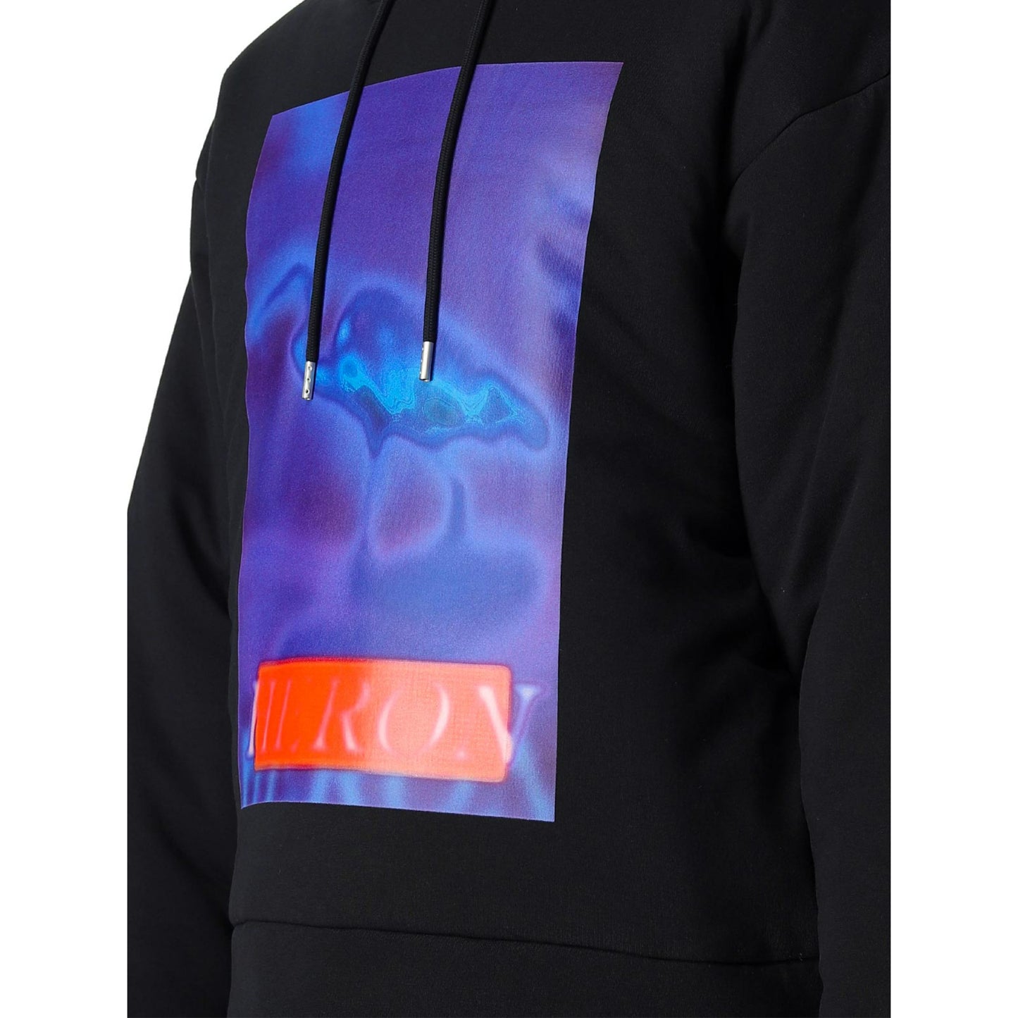 HERON PRESTON Crane Print Hoodie Black