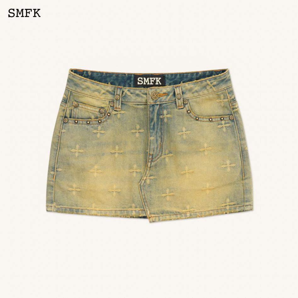 SMFK Ancient Myth Temple Garden Denim Skirt