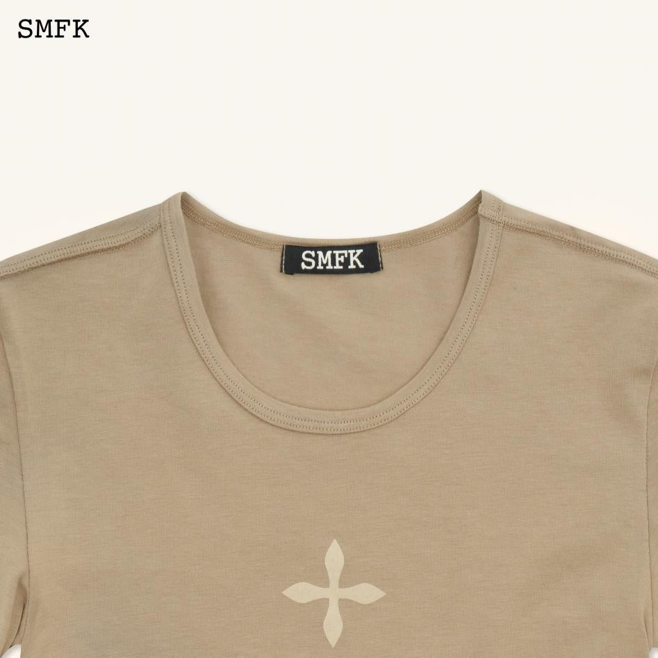 SMFK Compass Cross Classic Athletic Tight Tee Khaki