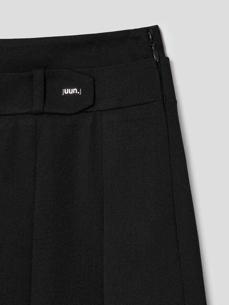 JUUN.J Double Waist Flats Mini Skirt Black