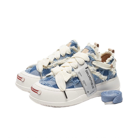 SMILE REPUBLIC Light Blue Lattice Denim Canvas