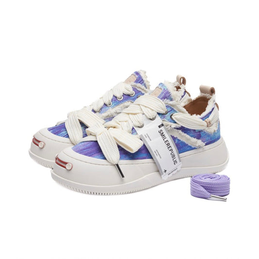 SMILE REPUBLIC Blue/ Purple Print Low Top Sneaker