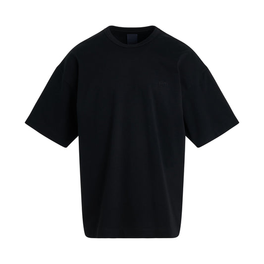 JUUN.J Semi-over Fit Graphic Embroidered T-shirt in Black