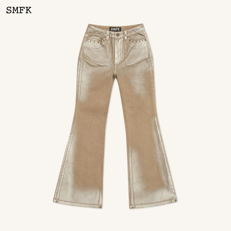 SMFK Ancient Myth Golden Snake Flared Jeans