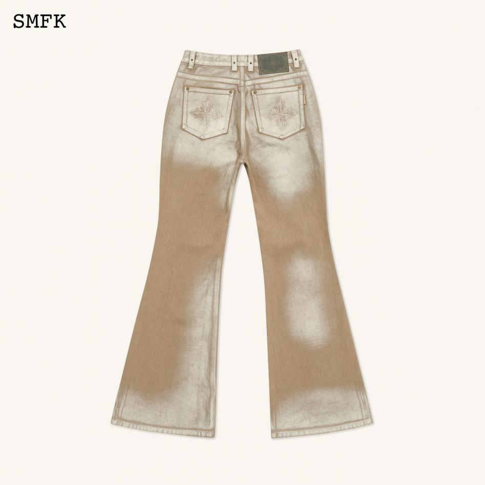 SMFK Ancient Myth Golden Snake Flared Jeans