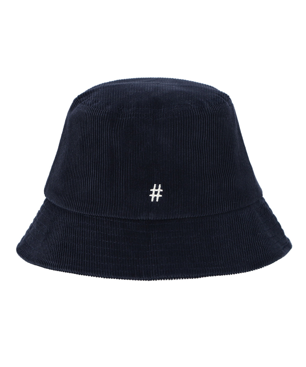 BEENTRILL Essential Logo Corduroy Bucket Hat Black Navy