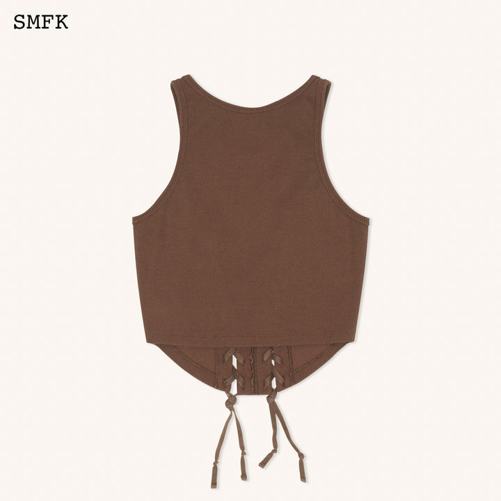 SMFK Compass Baseball Deconstruct Vest Top in Brown