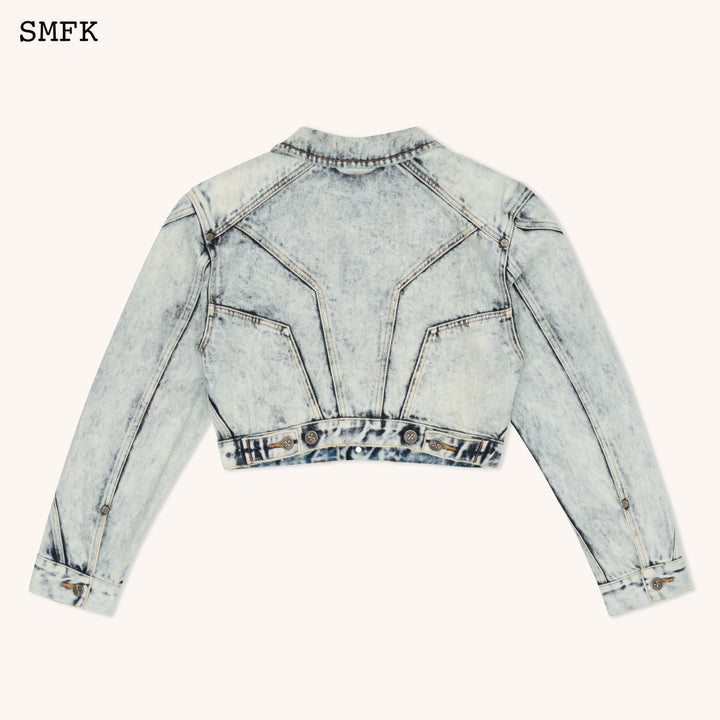 SMFK Wildworld Rider Denim Short Jacket in Cream