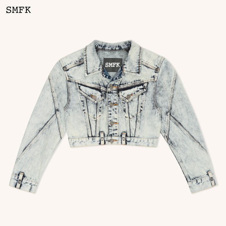 SMFK Wildworld Rider Denim Short Jacket in Cream